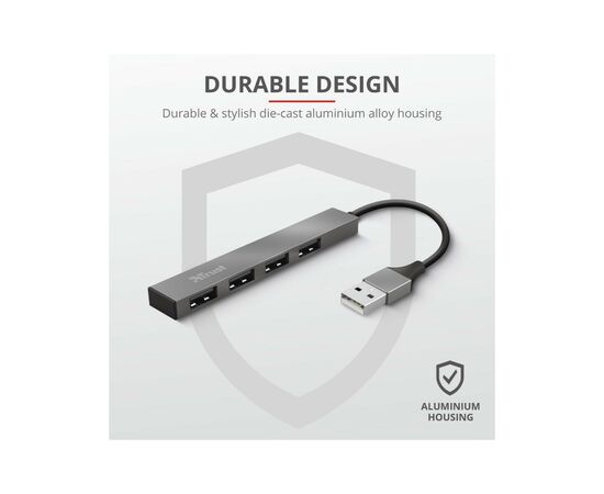 Концентратор Trust Halyx Aluminium 4-Port Mini USB Hub (23786_TRUST), изображение 8 Концентратор Trust Halyx Aluminium 4-Port Mini USB Hub (23786_TRUST), изображение 8