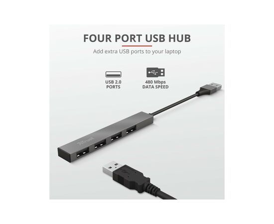 Концентратор Trust Halyx Aluminium 4-Port Mini USB Hub (23786_TRUST), изображение 9 Концентратор Trust Halyx Aluminium 4-Port Mini USB Hub (23786_TRUST), изображение 9
