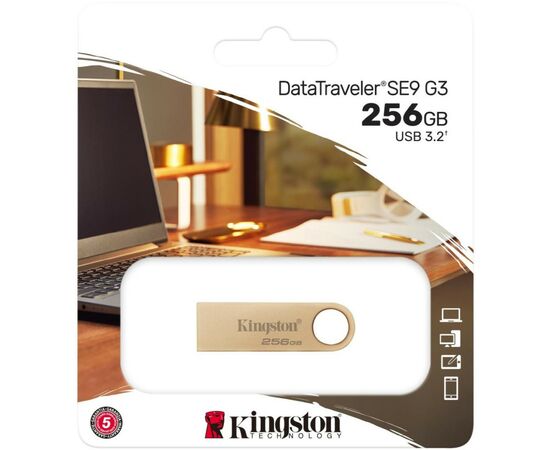 USB флеш накопитель Kingston 256GB DataTraveler SE9 G3 Gold USB 3.2 (DTSE9G3/256GB), изображение 6 USB флеш накопитель Kingston 256GB DataTraveler SE9 G3 Gold USB 3.2 (DTSE9G3/256GB), изображение 6