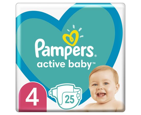 Подгузник Pampers Active Baby Maxi Размер 4 (9-14 кг) 25 шт (8001841630809)