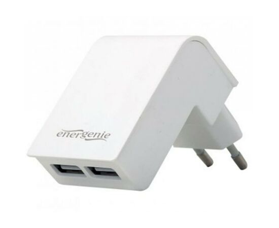 Зарядний пристрій EnerGenie USB 2.1A white (EG-U2C2A-02-W)