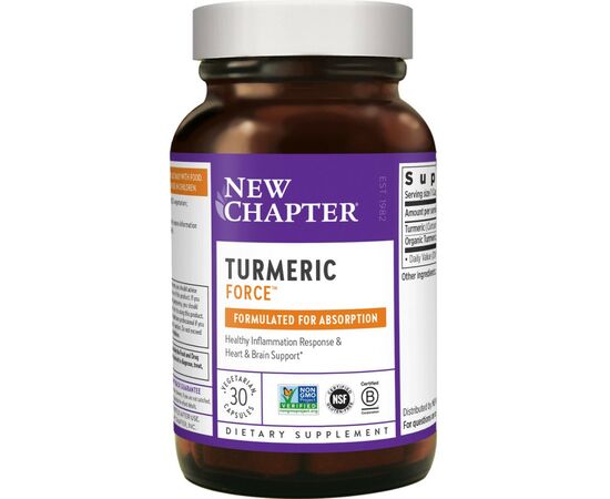 Трави New Chapter Куркумін, Turmeric Force, 30 гелевих капсул (NC0044)