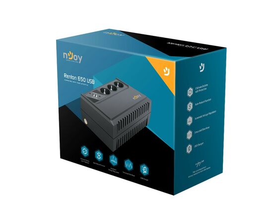 Источник бесперебойного питания nJoy RENTON 650VA USB (UPLI-LI065RE-CG01B), изображение 6 Источник бесперебойного питания nJoy RENTON 650VA USB (UPLI-LI065RE-CG01B), изображение 6