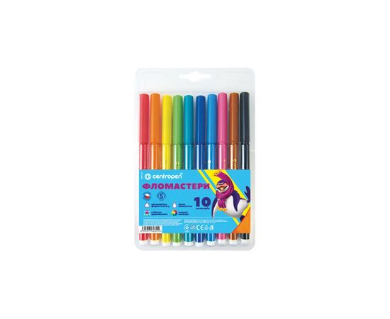 Фломастеры Centropen 7550/10 COLOUR WORLD, 10 colors (7550/10 ТП)