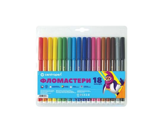 Фломастеры Centropen 7550/18 COLOUR WORLD, 18 colors (7550/18 ТП)
