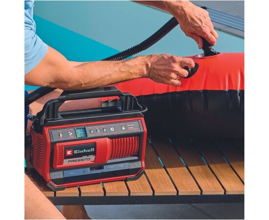 Автомобильный компрессор Einhell гібридний PRESSITO 18/25 Hybrid, PXC, 230/18В, 11бар, 25л/хв, можливість всмоктування, шланг 710 (4020430), изображение 4 Автомобильный компрессор Einhell гібридний PRESSITO 18/25 Hybrid, PXC, 230/18В, 11бар, 25л/хв, можливість всмоктування, шланг 710 (4020430), изображение 4