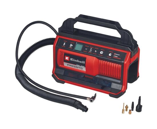 Автомобильный компрессор Einhell гібридний PRESSITO 18/25 Hybrid, PXC, 230/18В, 11бар, 25л/хв, можливість всмоктування, шланг 710 (4020430), изображение 7 Автомобильный компрессор Einhell гібридний PRESSITO 18/25 Hybrid, PXC, 230/18В, 11бар, 25л/хв, можливість всмоктування, шланг 710 (4020430), изображение 7