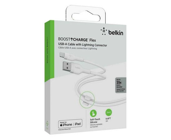 Дата кабель USB 2.0 AM to Lightning 2.0m White Belkin (CAA008BT2MWH), изображение 10 Дата кабель USB 2.0 AM to Lightning 2.0m White Belkin (CAA008BT2MWH), изображение 10