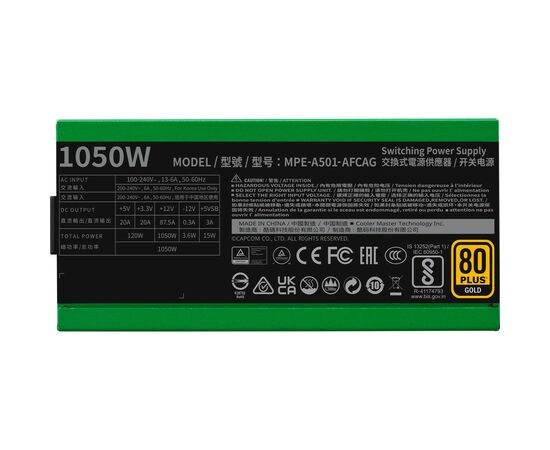 Блок питания CoolerMaster 1050W (MPE-A501-AFCAG-3VEU), изображение 5 Блок питания CoolerMaster 1050W (MPE-A501-AFCAG-3VEU), изображение 5