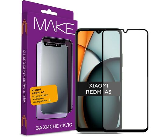 Стекло защитное MAKE Xiaomi Redmi A3 (MGF-XRA3)