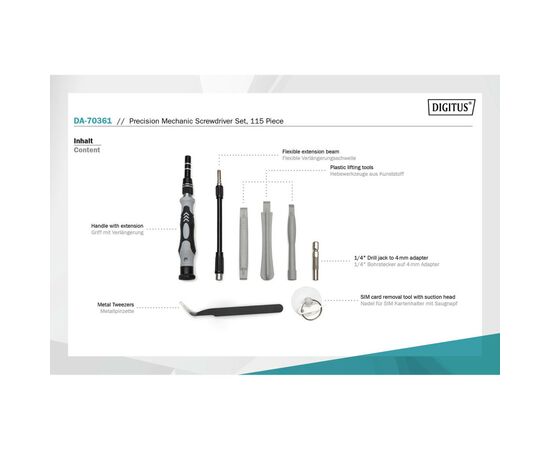Набор инструментов Digitus Precision Screwdriver Set 115 (DA-70361), изображение 12