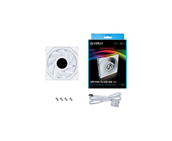 Кулер до корпусу Lian Li Reverse TL LCD 120-1, White Cooler (G99.12RTLLCD1W.00), зображення 6 Кулер до корпусу Lian Li Reverse TL LCD 120-1, White Cooler (G99.12RTLLCD1W.00), зображення 6