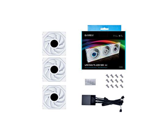 Кулер для корпуса Lian Li TLLCD 120-3, White Cooler (G99.12TLLCD3W.00), изображение 8 Кулер для корпуса Lian Li TLLCD 120-3, White Cooler (G99.12TLLCD3W.00), изображение 8