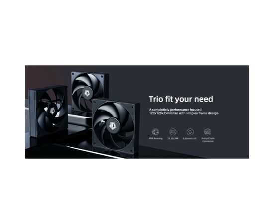 Кулер для корпуса ID-Cooling AF-125-K TRIO, изображение 8 Кулер для корпуса ID-Cooling AF-125-K TRIO, изображение 8