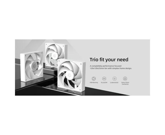 Кулер для корпуса ID-Cooling AF-125-W TRIO, изображение 10 Кулер для корпуса ID-Cooling AF-125-W TRIO, изображение 10