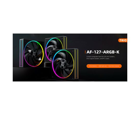Кулер для корпуса ID-Cooling AF-127-ARGB-K TRIO, изображение 8 Кулер для корпуса ID-Cooling AF-127-ARGB-K TRIO, изображение 8