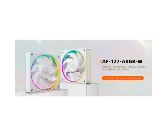 Кулер для корпуса ID-Cooling AF-127-ARGB-W, изображение 8 Кулер для корпуса ID-Cooling AF-127-ARGB-W, изображение 8