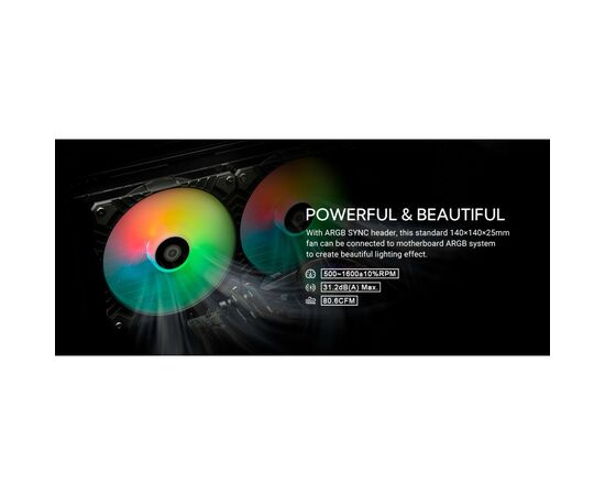 Кулер для корпуса ID-Cooling WF-14025-XT ARGB, изображение 7 Кулер для корпуса ID-Cooling WF-14025-XT ARGB, изображение 7