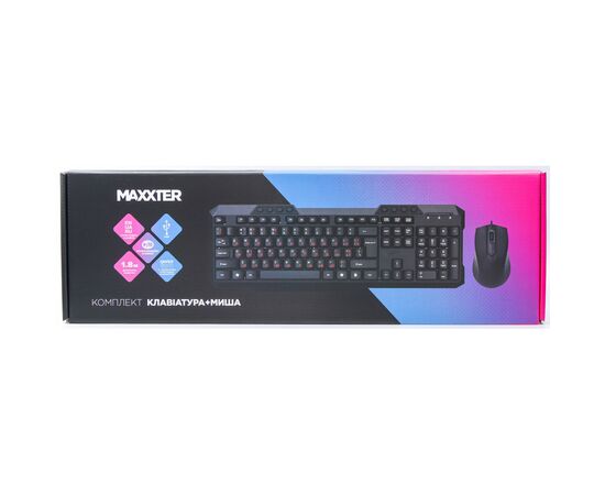 Комплект Maxxter KMS-CM-02-UA USB Black (KMS-CM-02-UA), изображение 5 Комплект Maxxter KMS-CM-02-UA USB Black (KMS-CM-02-UA), изображение 5