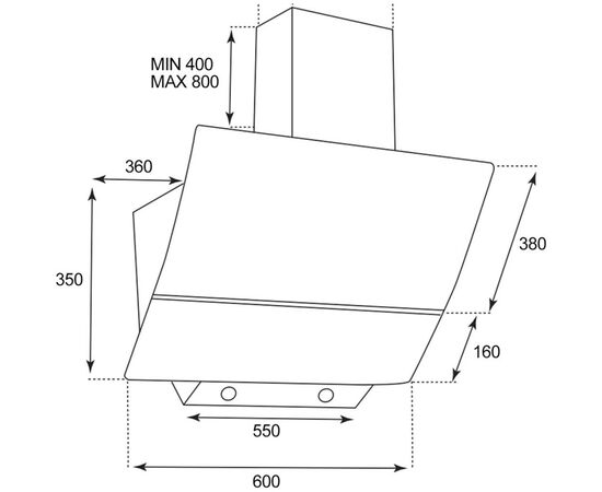 Вытяжка кухонная Grunhelm GVN 325 BK, изображение 3