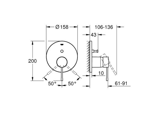 Смеситель Grohe Essence (24058001/24167001), изображение 5 Смеситель Grohe Essence (24058001/24167001), изображение 5