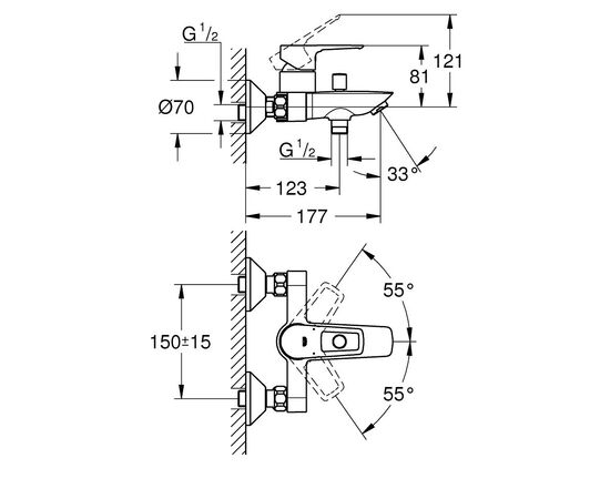Смеситель Grohe Eurosmart (24043002), изображение 4 Смеситель Grohe Eurosmart (24043002), изображение 4