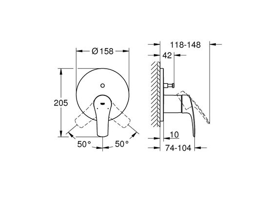 Смеситель Grohe Eurosmart New (24043003), изображение 5 Смеситель Grohe Eurosmart New (24043003), изображение 5