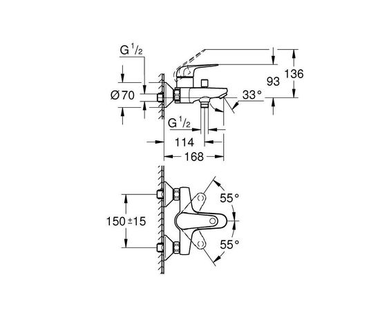 Змішувач Grohe Euroeco (32743001), зображення 5 Змішувач Grohe Euroeco (32743001), зображення 5