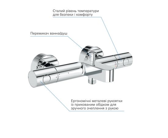 Смеситель Grohe Grohtherm 800 Cosmopolitan (34766000), изображение 2 Смеситель Grohe Grohtherm 800 Cosmopolitan (34766000), изображение 2