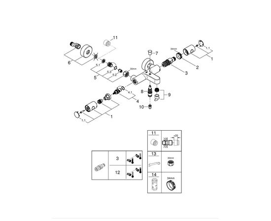 Смеситель Grohe Grohtherm 800 Cosmopolitan (34766000), изображение 4 Смеситель Grohe Grohtherm 800 Cosmopolitan (34766000), изображение 4