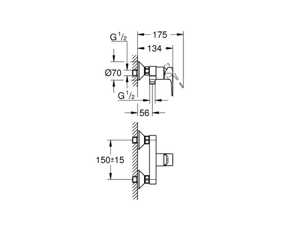 Смеситель Grohe BauLoop New (23634001), изображение 2 Смеситель Grohe BauLoop New (23634001), изображение 2