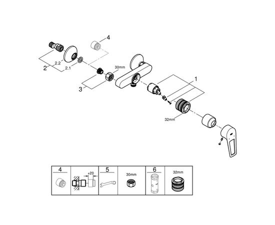 Смеситель Grohe BauLoop New (23634001), изображение 3 Смеситель Grohe BauLoop New (23634001), изображение 3