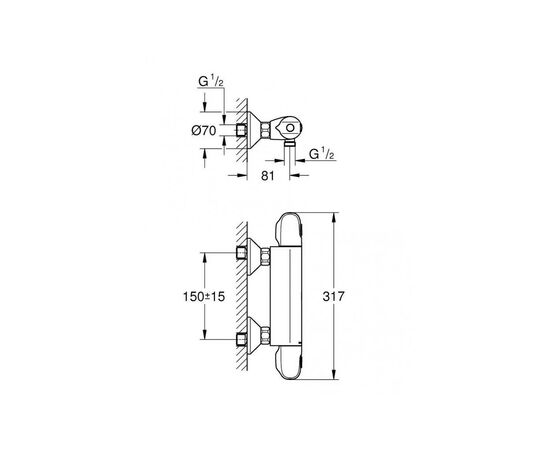 Смеситель Grohe Grohtherm 1000 New (34143003), изображение 2 Смеситель Grohe Grohtherm 1000 New (34143003), изображение 2