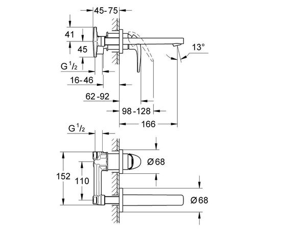 Смеситель Grohe BauCurve S-Size (20288000), изображение 2 Смеситель Grohe BauCurve S-Size (20288000), изображение 2