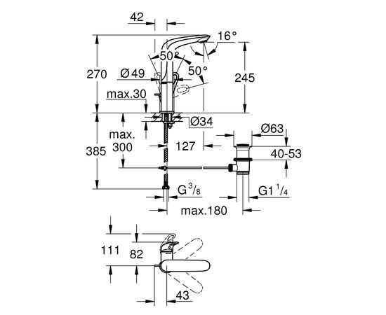 Смеситель Grohe Eurostyle (23569003), изображение 5 Смеситель Grohe Eurostyle (23569003), изображение 5