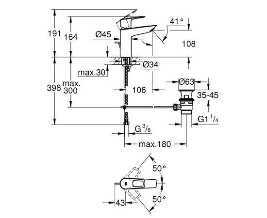 Смеситель Grohe M-Size BauLoop New (23762001), изображение 5 Смеситель Grohe M-Size BauLoop New (23762001), изображение 5