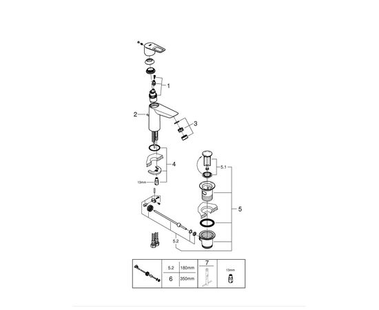 Смеситель Grohe M-Size BauLoop New (23762001), изображение 6 Смеситель Grohe M-Size BauLoop New (23762001), изображение 6