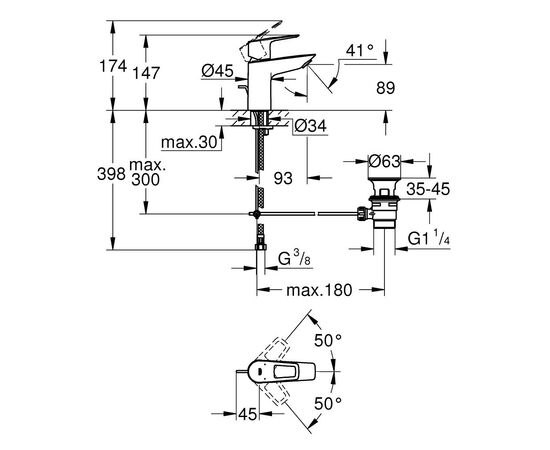 Смеситель Grohe S-Size BauLoop New (23335001), изображение 2 Смеситель Grohe S-Size BauLoop New (23335001), изображение 2