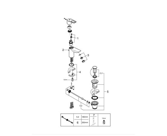 Смеситель Grohe S-Size BauLoop New (23335001), изображение 3 Смеситель Grohe S-Size BauLoop New (23335001), изображение 3