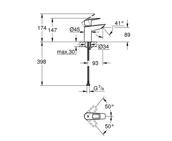 Смеситель Grohe S-Size BauLoop New (23337001), изображение 5 Смеситель Grohe S-Size BauLoop New (23337001), изображение 5