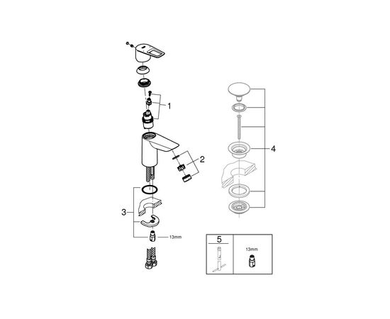 Смеситель Grohe S-Size BauLoop New (23337001), изображение 6 Смеситель Grohe S-Size BauLoop New (23337001), изображение 6