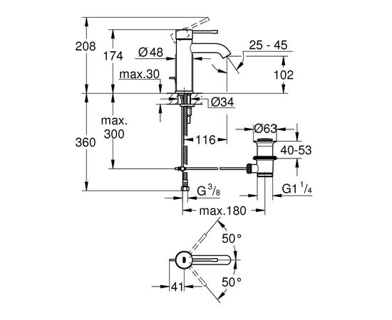 Смеситель Grohe S-Size Essence New (23589001/24171001), изображение 3 Смеситель Grohe S-Size Essence New (23589001/24171001), изображение 3