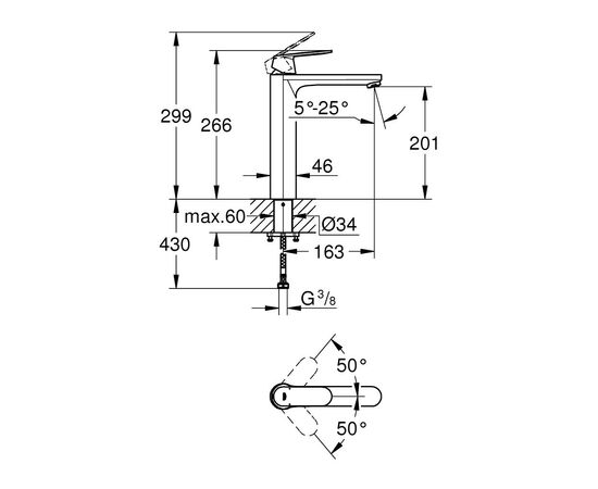Смеситель Grohe XL-Size Eurosmart Cosmopolitan (23921000), изображение 4 Смеситель Grohe XL-Size Eurosmart Cosmopolitan (23921000), изображение 4