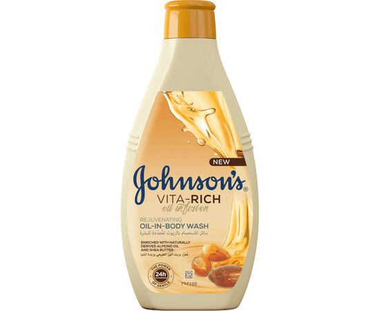 Гель для душа Johnson's Vita-Rich Питательный с маслами миндаля и Ши 400 мл (3574661543888)
