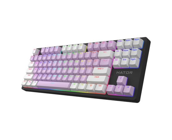 Клавиатура Hator Rockfall 2 Mecha Signature Edition USB Black/Lilac/White (HTK-520-BLW), изображение 2 Клавиатура Hator Rockfall 2 Mecha Signature Edition USB Black/Lilac/White (HTK-520-BLW), изображение 2