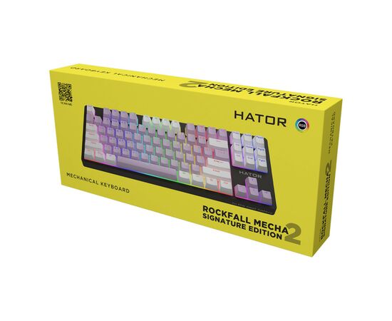 Клавиатура Hator Rockfall 2 Mecha Signature Edition USB Black/Lilac/White (HTK-520-BLW), изображение 6 Клавиатура Hator Rockfall 2 Mecha Signature Edition USB Black/Lilac/White (HTK-520-BLW), изображение 6
