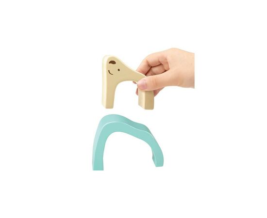 Развивающая игрушка Hape деревянная пирамидка Мишка (E0490), изображение 3