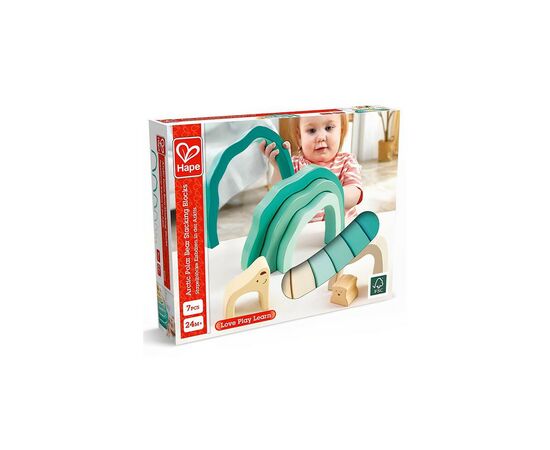 Развивающая игрушка Hape деревянная пирамидка Мишка (E0490), изображение 5