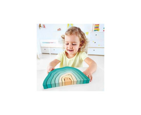 Развивающая игрушка Hape деревянная пирамидка Мишка (E0490), изображение 6