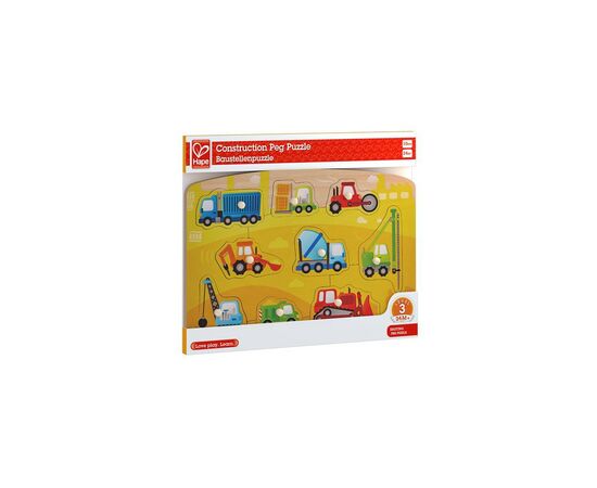 Развивающая игрушка Hape деревянная рамка-вкладыш Строительный транспорт (E1407), изображение 2 Развивающая игрушка Hape деревянная рамка-вкладыш Строительный транспорт (E1407), изображение 2